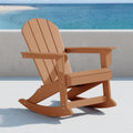 HDPE Laguna Outdoor Rocking Poly Adirondack Chair, Teak