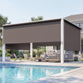 Integrated 4'W x 6'H Outdoor Roller Shade for Sun & Privacy Protection