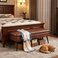 Ottoman with Storage Bench, Upholstered Large Entry Bench Brown