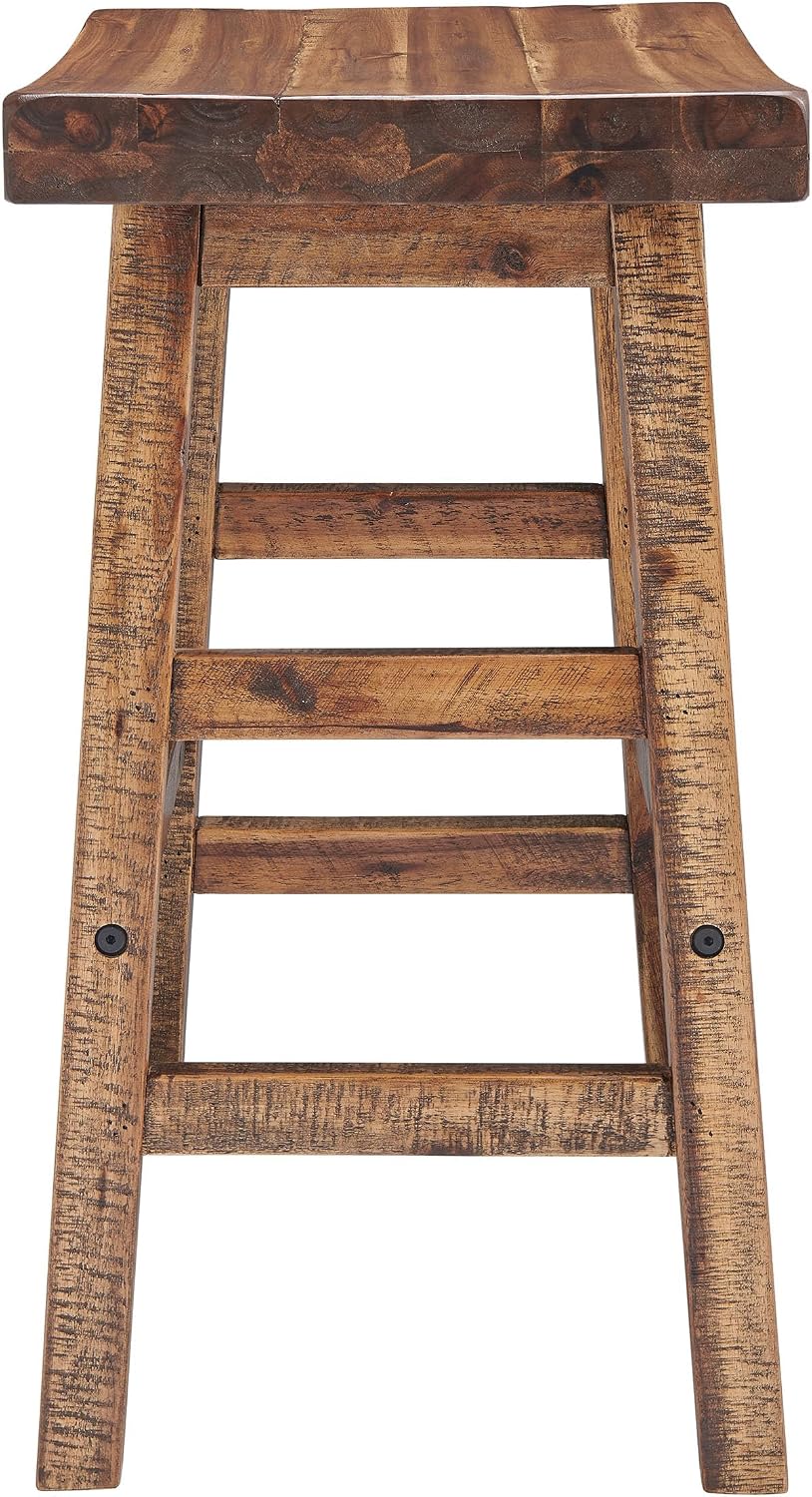 Alaterre Durango Solid Wood Rustic Bar Stool, Natural, 26-Inch