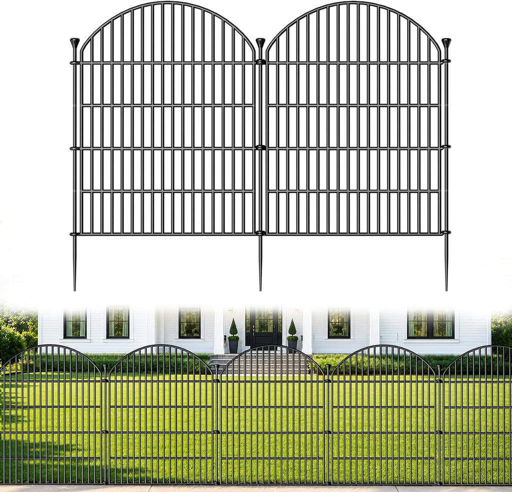 No Dig Garden Fence Panels, Dog Fence Outdoor for Yard, 6 Pack