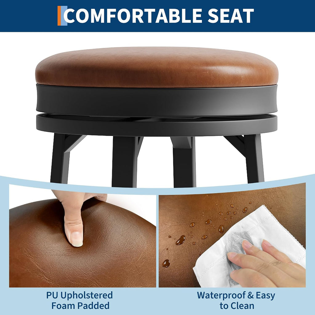 idealhouse 30'' swivel bar stools set of 4, side view