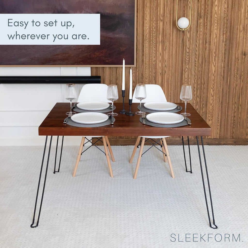Sleekform Wooden Folding Dining Table for 4, 47 x 30 Inch