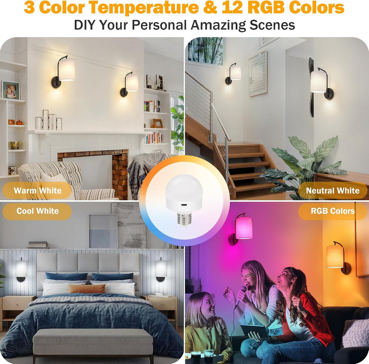 MATAMEYE Battery Operated Wall Sconce Set of 2, Black Wall Light Fixture