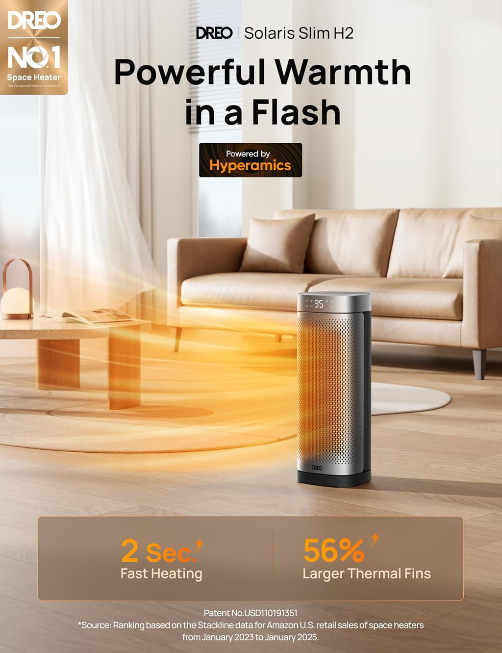 DREO Space Heaters for Indoor Use, Fast Heating Portable Heater with Remote