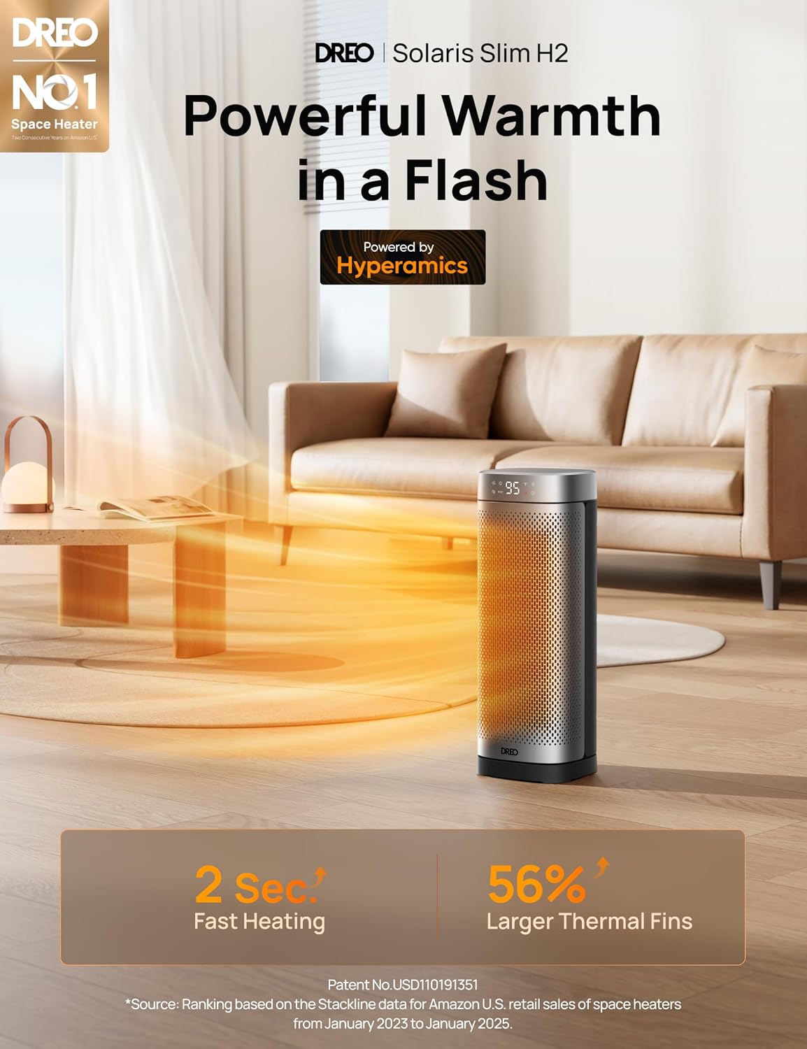 DREO Space Heaters for Indoor Use, Fast Heating Portable Heater with Remote