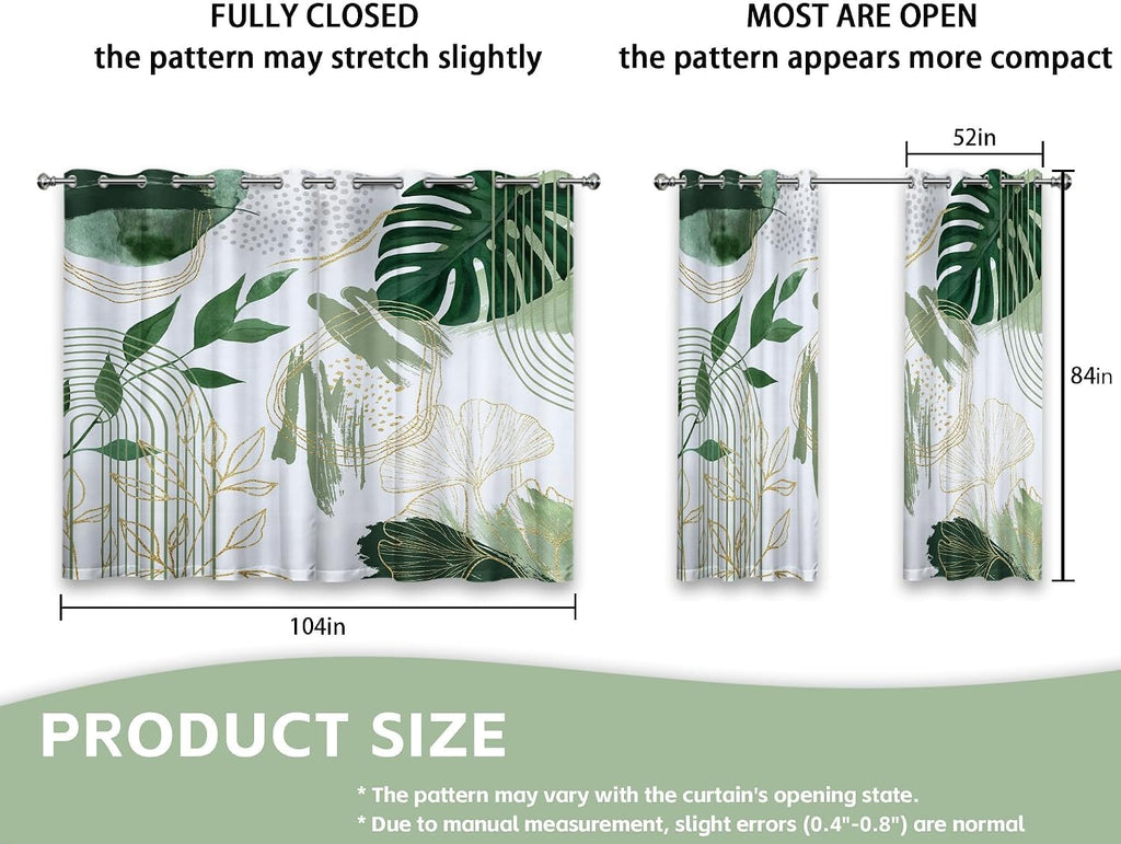 Sage Green Blackout Curtains, Boho Drapes 84 inches Length, 2 Panels