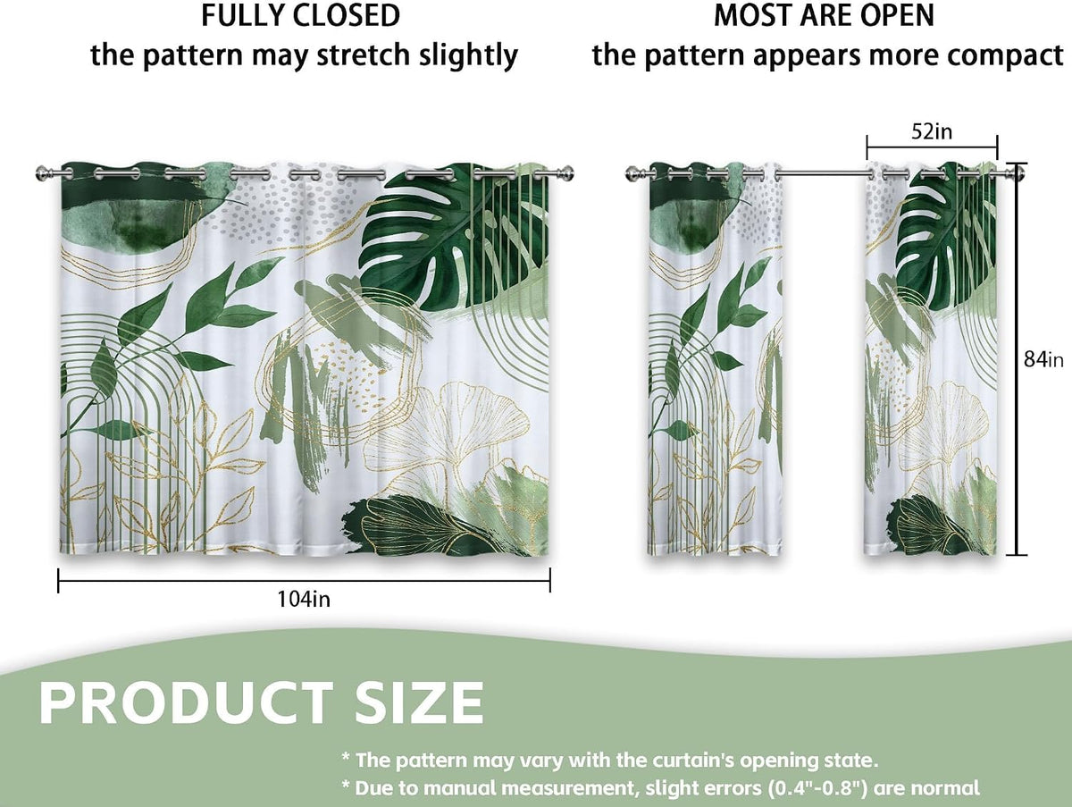 Sage Green Blackout Curtains, Boho Drapes 84 inches Length, 2 Panels