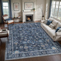 Tangsoo 9x12 Large Blue Area Rug for Living Room,Non Slip,Machine Washable