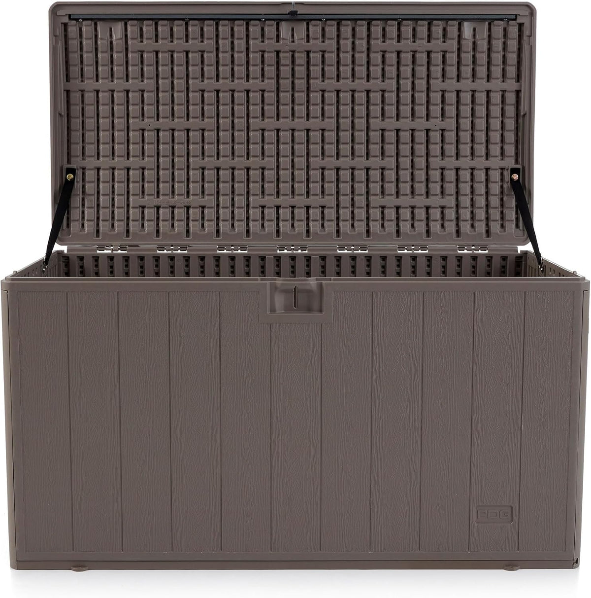Plastic Development Group Outdoor Storage Deck Box, Standard Close, 105 Gallon, Driftwood