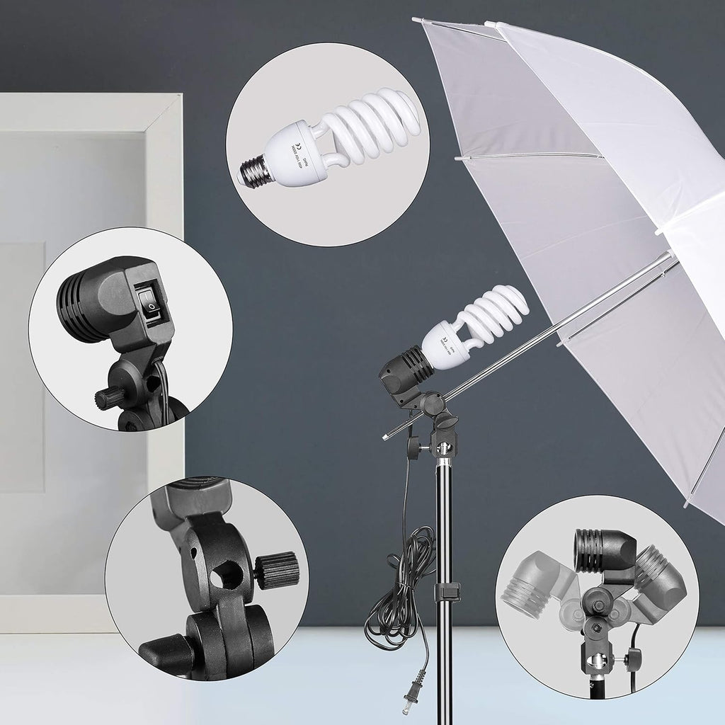 EMART Umbrella Photography Lighting Kit with 45W 5500K Bulb for Studio