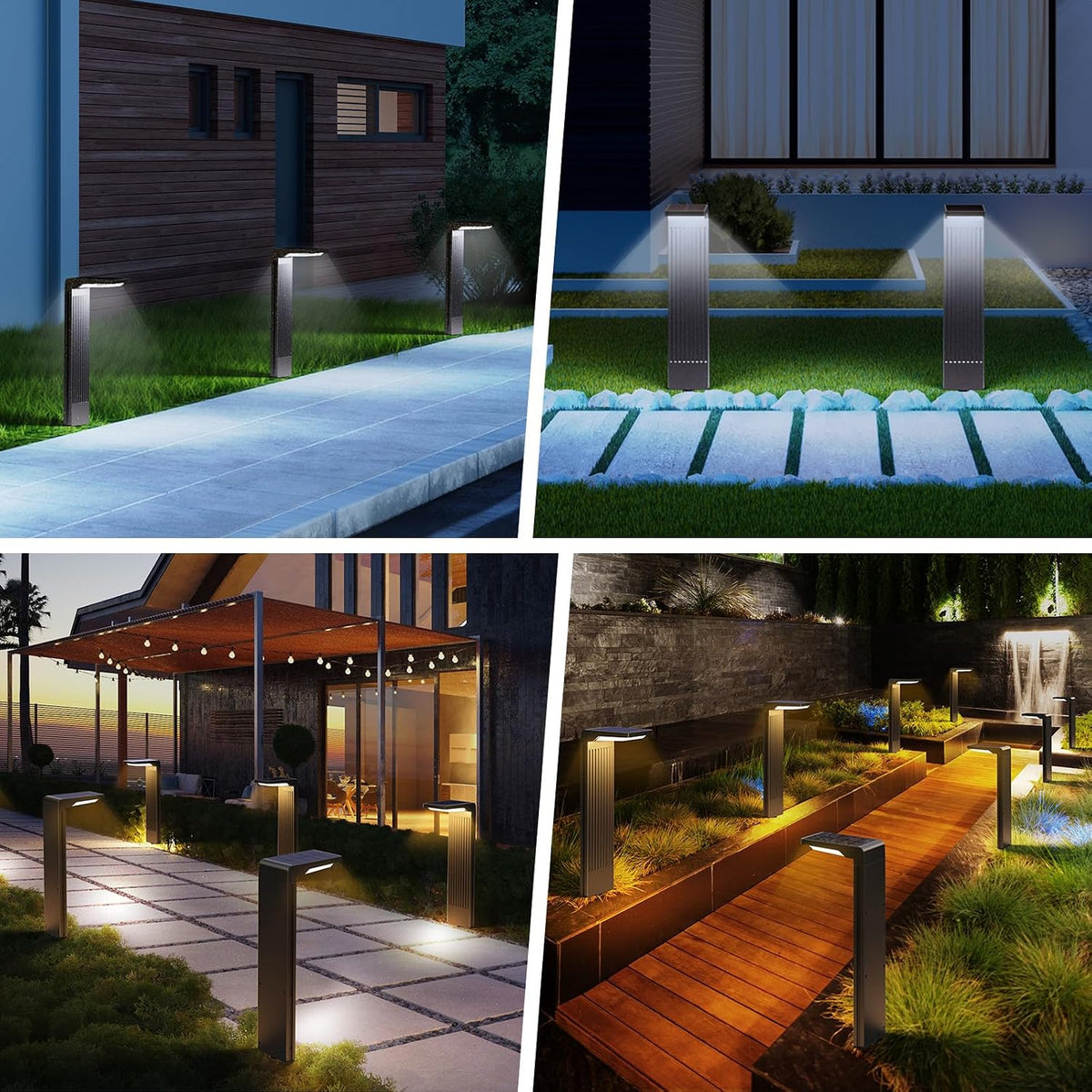 COXSENI Solar Pathway Lights Outdoor Warm/Cool White, 4Pack