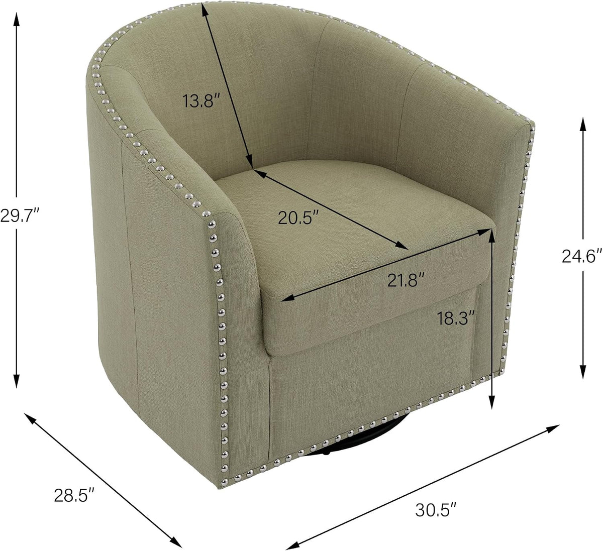 Mid-Century Modern Swivel Barrel Accent Chair, Light Camel, Set of 1