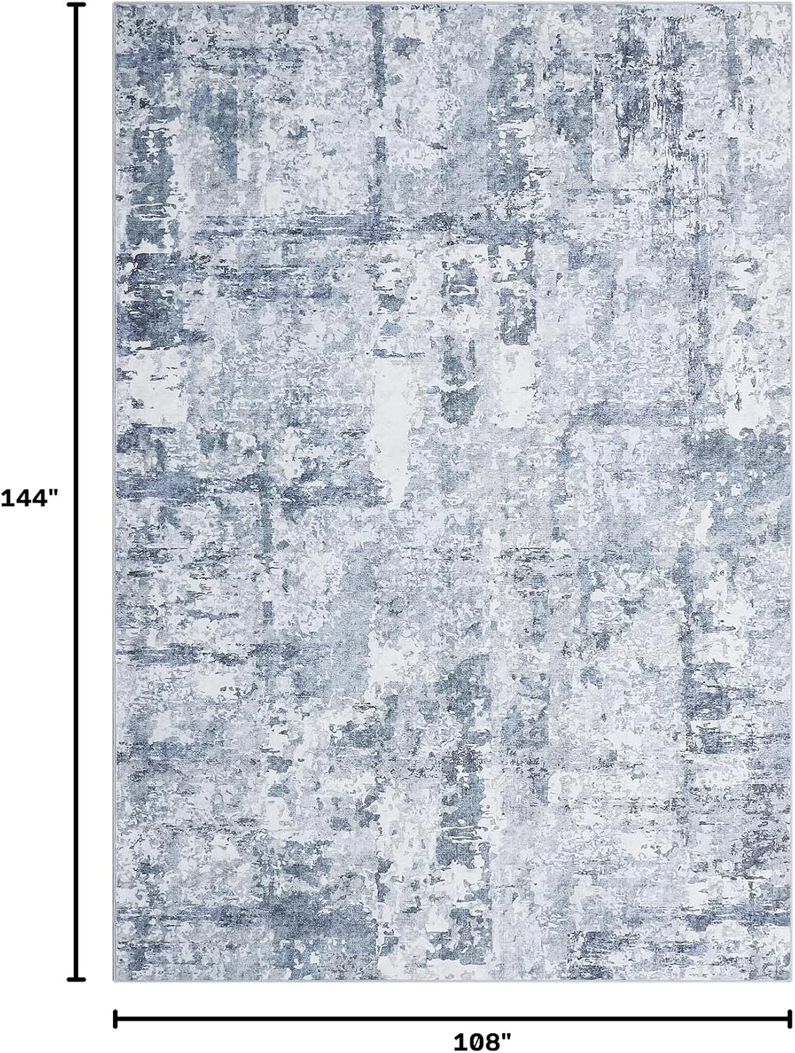 GarveeHome Washable 9x12 Abstract Area Rugs for Living Room Bedroom Blue