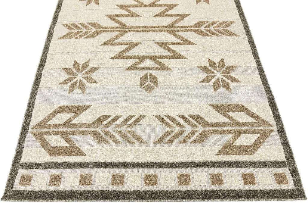 Unique Loom Outdoor Modern Collection Area Rug - Albuquerque (5' x 8' Rectangle, Beige/ Brown)