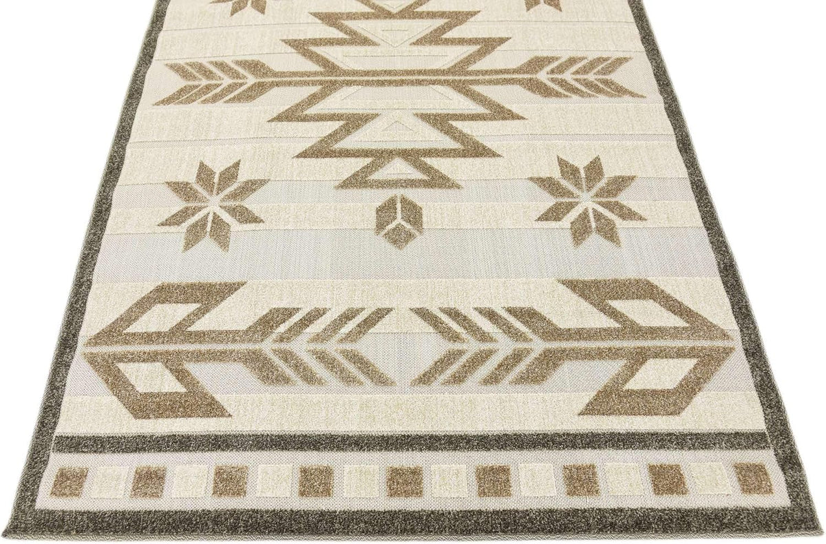 Unique Loom Outdoor Modern Collection Area Rug - Albuquerque (5' x 8' Rectangle, Beige/ Brown)