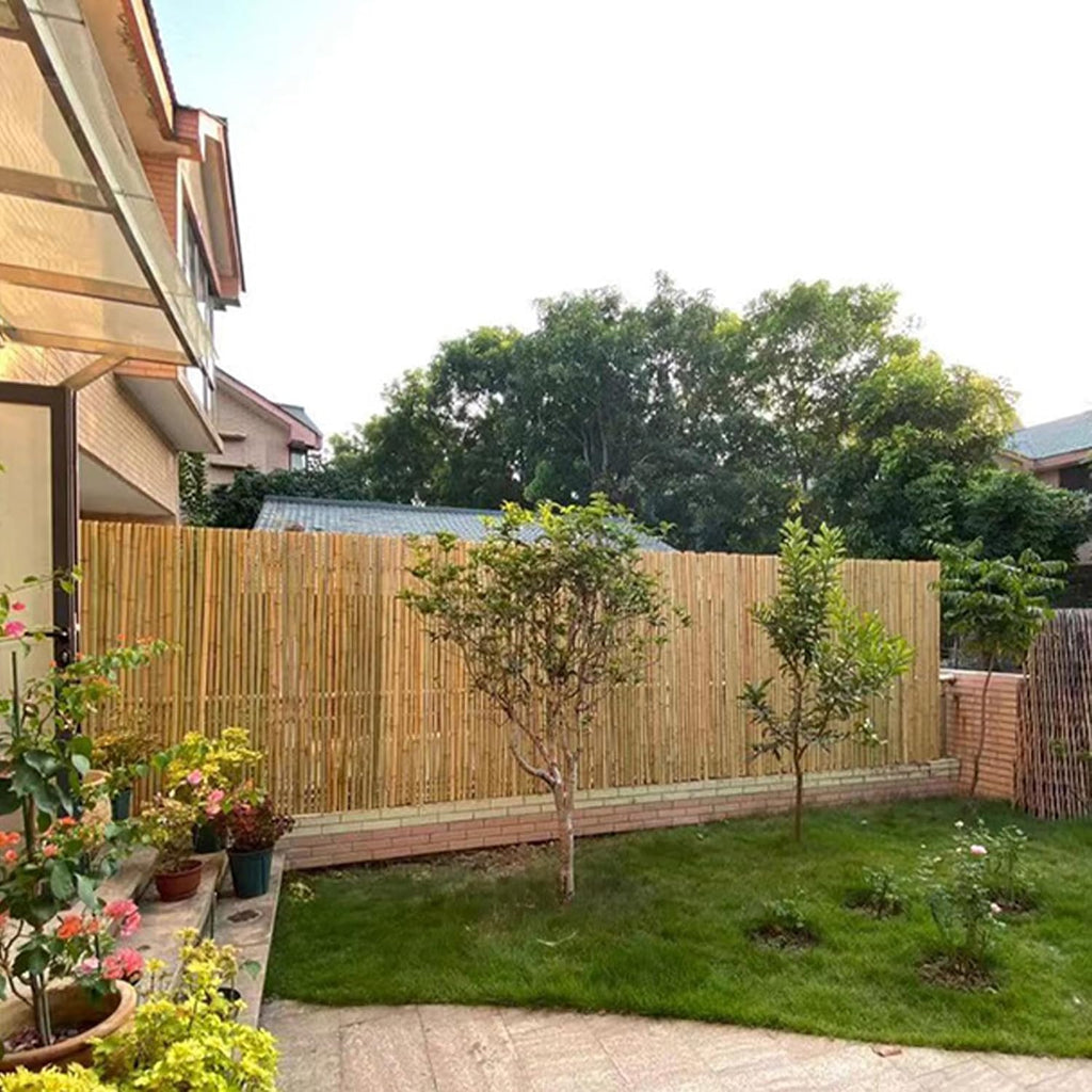 Bamboo Fencing Roll 6 ft High x 8 ft Long x 0.75 in D, Natural Bamboo Privacy Fence, Divider Decorative Fence for Patio, Balcony, Garden, Border Pool