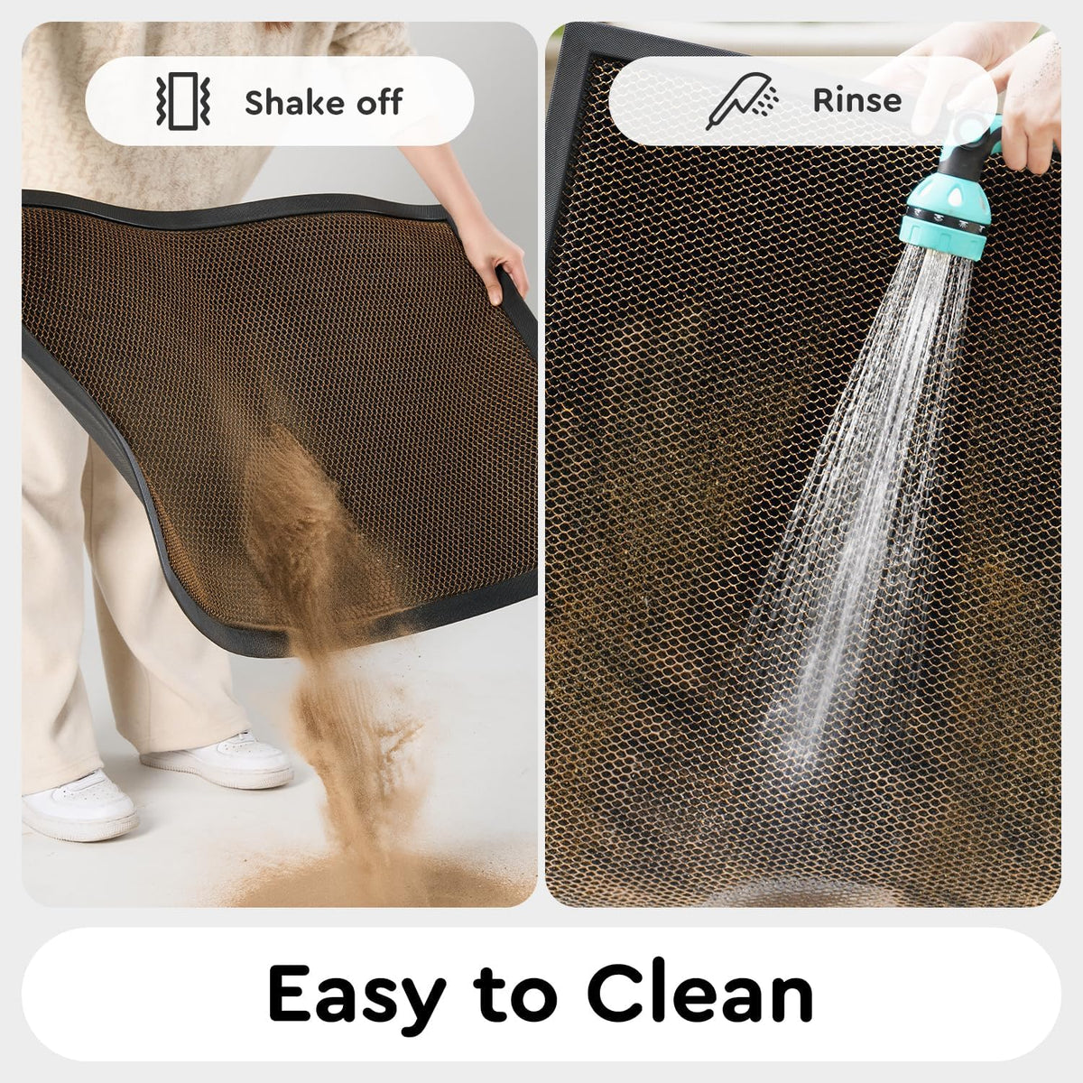 Front Door-Mat Outside Entrance 24"x36" Doormat Non Slip Dirt Trapper Brown