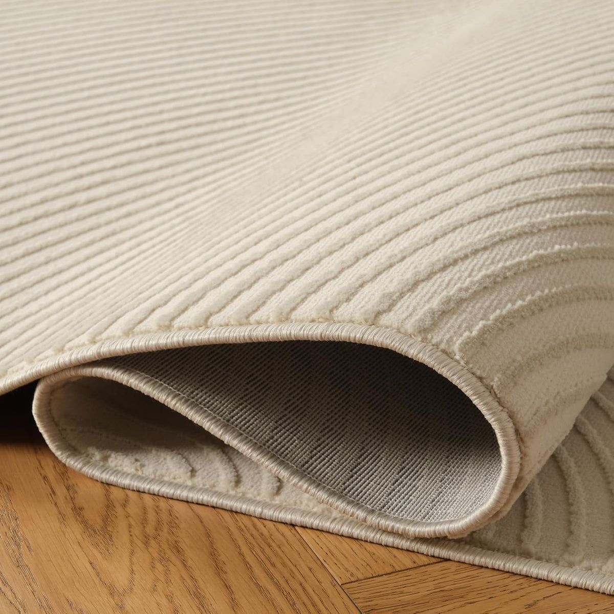 Revival Rugs Record 8'x10' Area Rugs for Living Room Bedroom Dining Room - Washable, 100% Recycled, Oeko-TEX Certified, Modern, Medium Pile, Beige, Cream