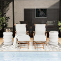 SUNBURY Outdoor Side Table, 18" H Round Concrete End Table Streamlined