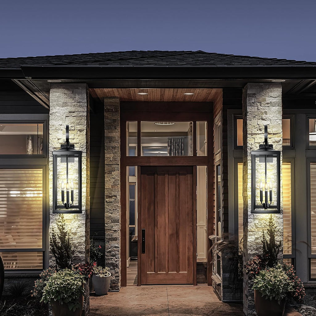 24" Extra Large Outdoor Wall Lights, Waterproof Outdoor Wall Sconce 3-Light