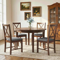 HOMCOM Wooden Dining Chairs Set of 2 with X-Back, Farmhouse, Walnut
