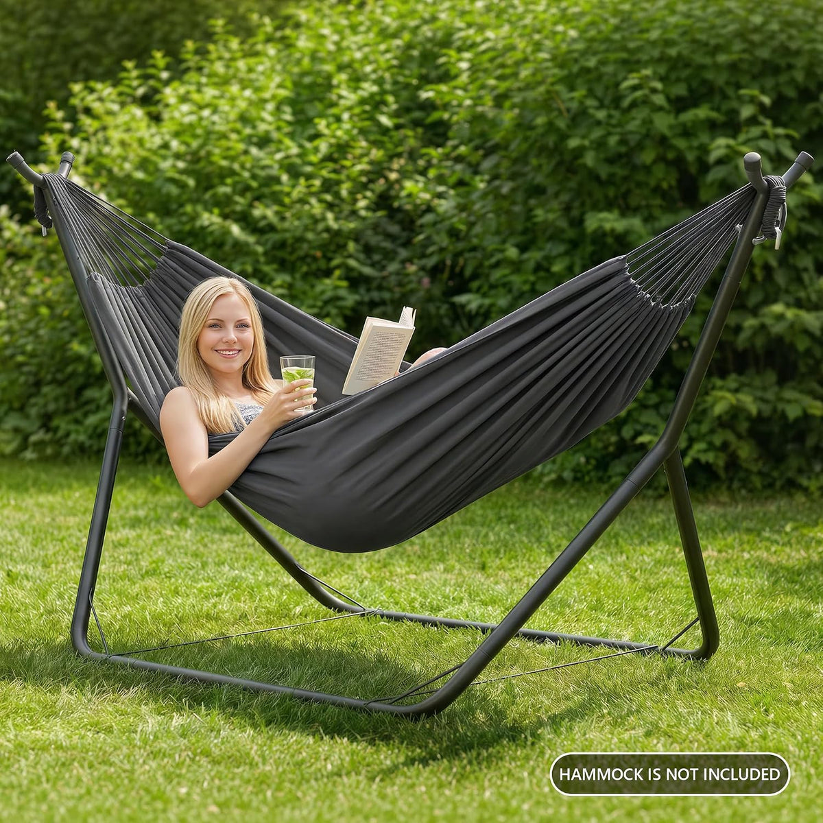 anow portable space saving heavy-duty steel stand for, side view