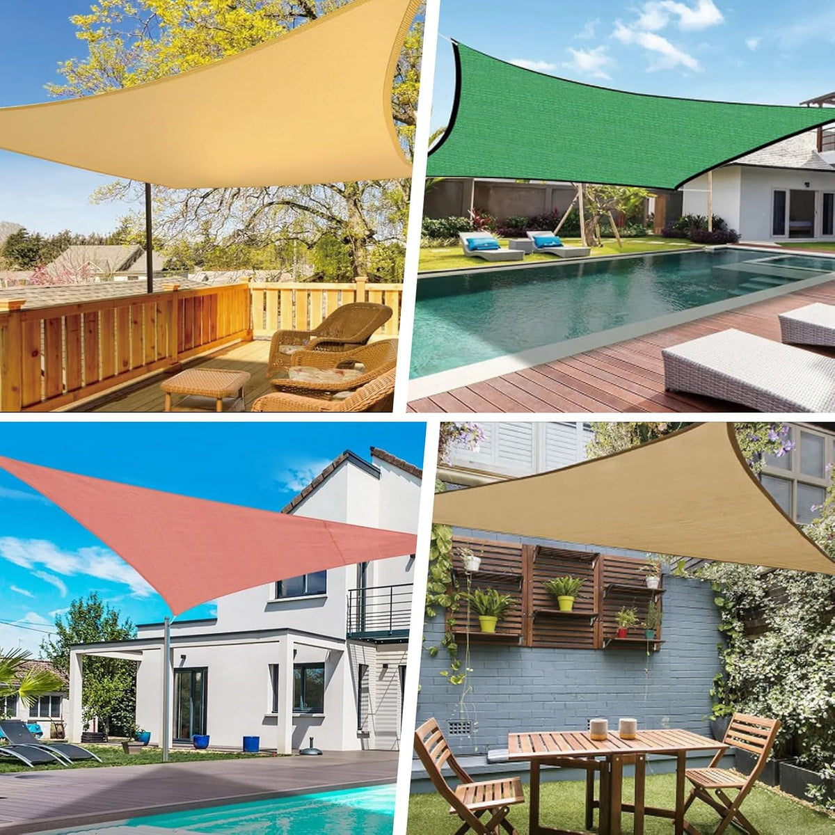 Waterproof Shade Sail 95% UV Rectangle 10'x13' Custom Light Gray