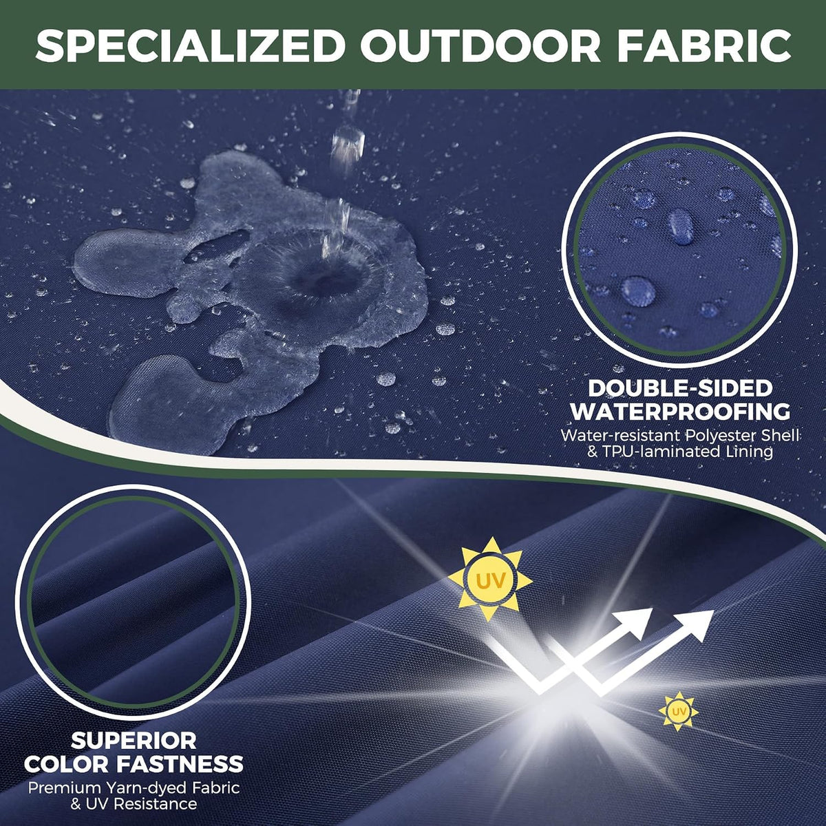 Outdoor Chair Cushions, Waterproof & Fade Resistant Patio Cushions