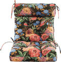 ARTPLAN 44x21 High Back Adirondack Patio Chair Cushion with Ties Floral