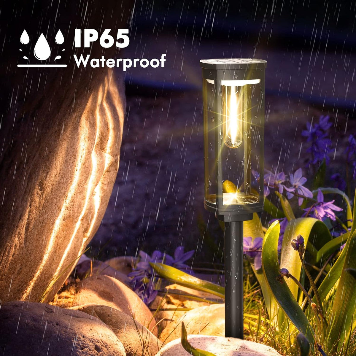 COXSENI Solar Pathway Lights Outdoor Waterproof Warm White, 6 Pack