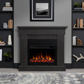 Real Flame Crawford Slim Indoor Electric Fireplace with Mantel for Living Room or Bedroom, Replaceable Fireplace Insert Heater, Realistic Log and Flame Effect, Remote Control, Timer, Gray