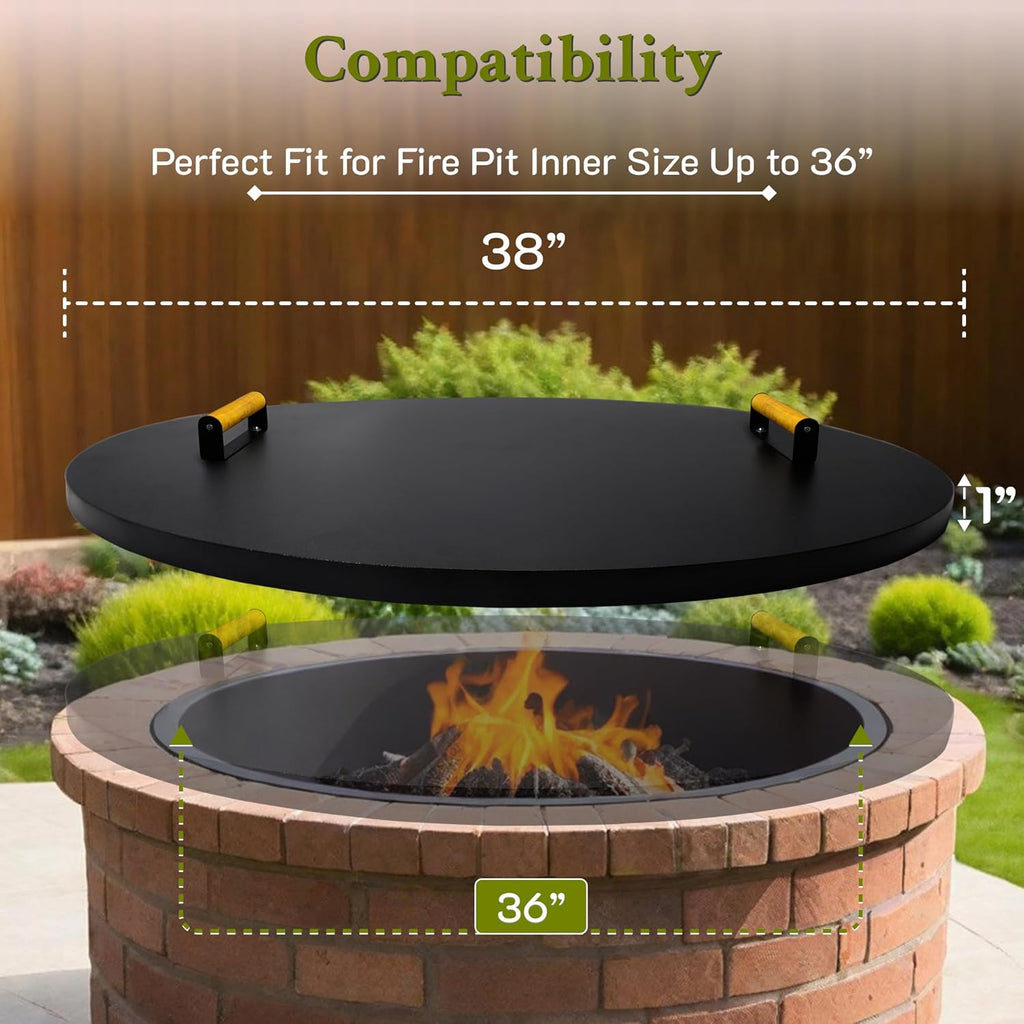 FEBTECH - Fire Pit Lid 38 Inch - Powder Coated 16 Gauge