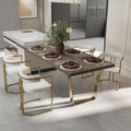 Hyfirm Boucle Dining Chairs Set of 4, Modern Barrel Upholstered Dining Room Chairs with Armrests Gold Metal Legs, Accent Kitchen Chair for Restaurant Living Room, White