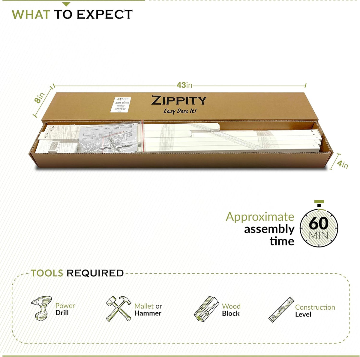 Zippity Ashley Corner Picket Fence, White Vinyl DIY No Dig Kit