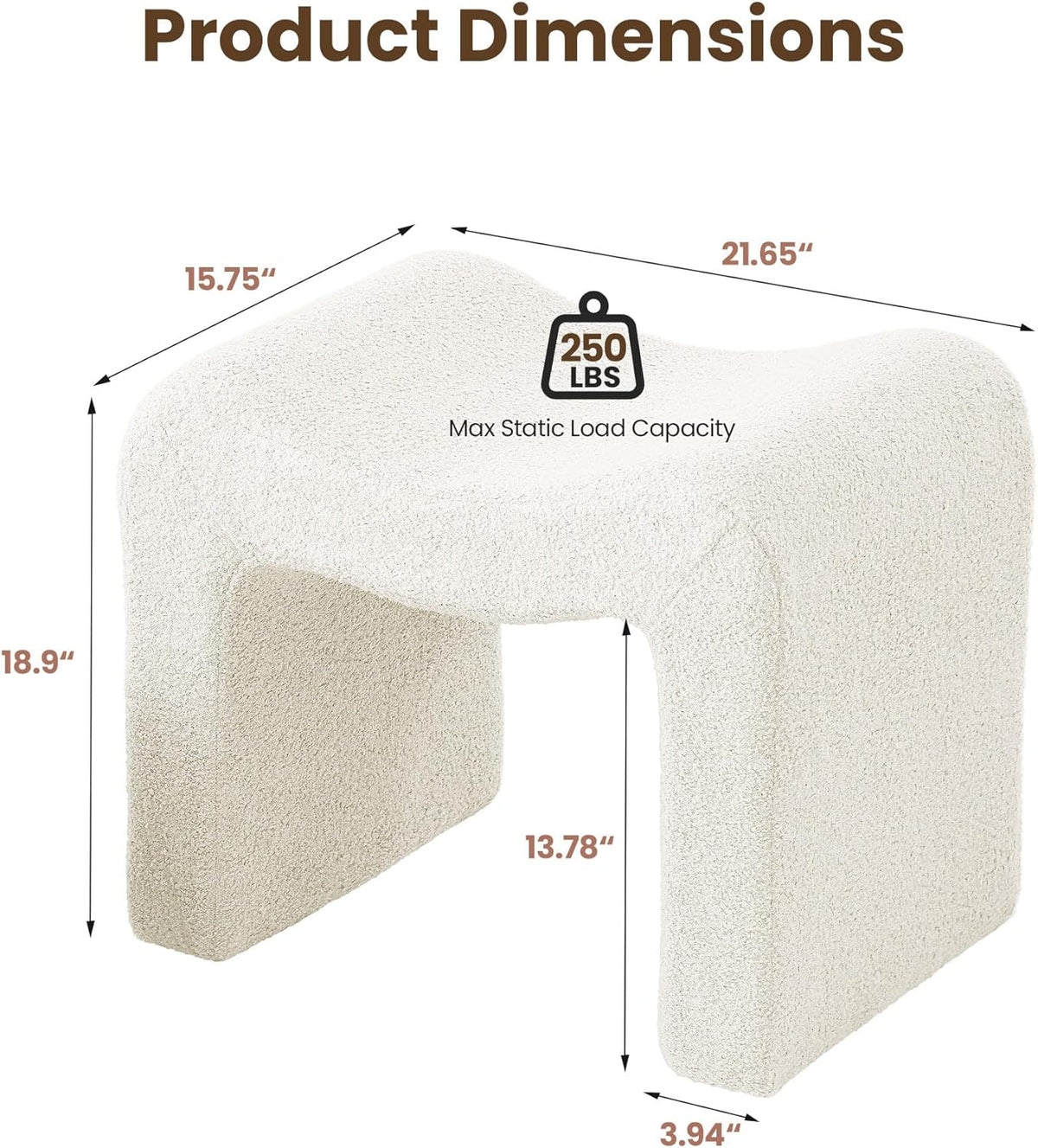 Ottoman Vanity Stool Chair Small Footstool Seating Backless