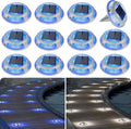 VOLISUN Solar Driveway & Deck Lights 12 Pack Dock Marine Ground LED Lights