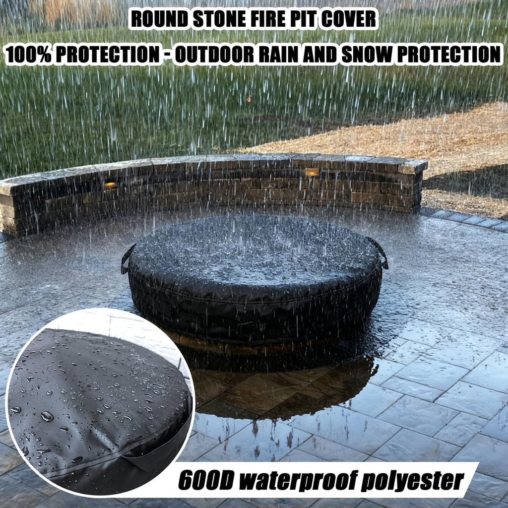 Round Fire Pit Cover for In-Ground Fire Pits 60-64 Inch