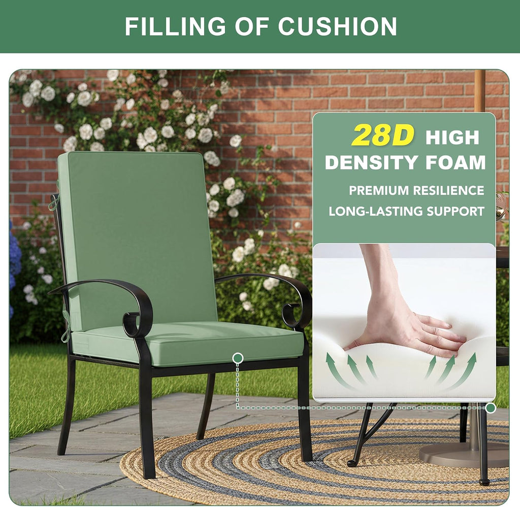 Summsun Patio Dining Chair Cushions 4-Pack, 20 x 20 Inch, Sage Green