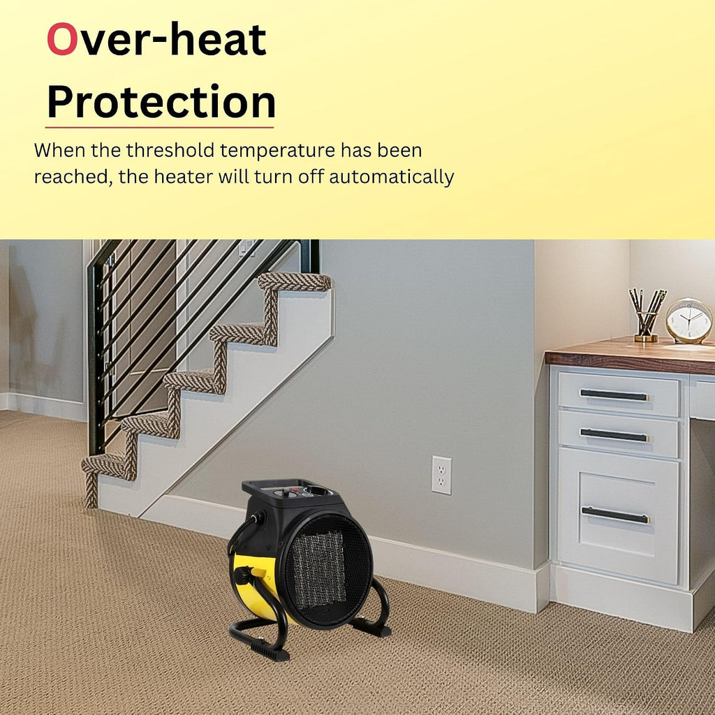 Dura Heat EUH1465 Electric Forced Air Heater with Pivoting Base 5,120 BTU, Yellow