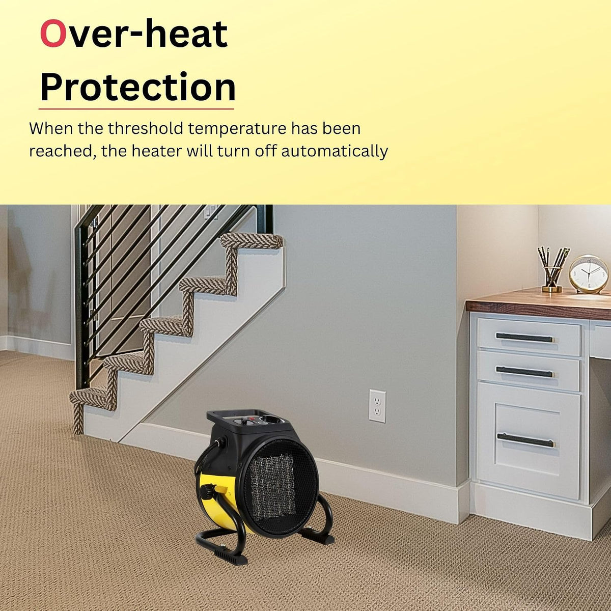 Dura Heat EUH1465 Electric Forced Air Heater with Pivoting Base 5,120 BTU, Yellow