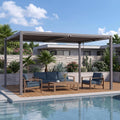 Louvered Pergola 10' x 13', Outdoor Aluminum Pergola, Gray
