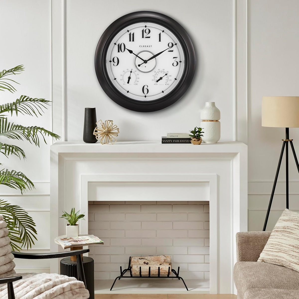 CLXEAST 18 Inch Large Illuminated Outdoor Clocks Waterproof
