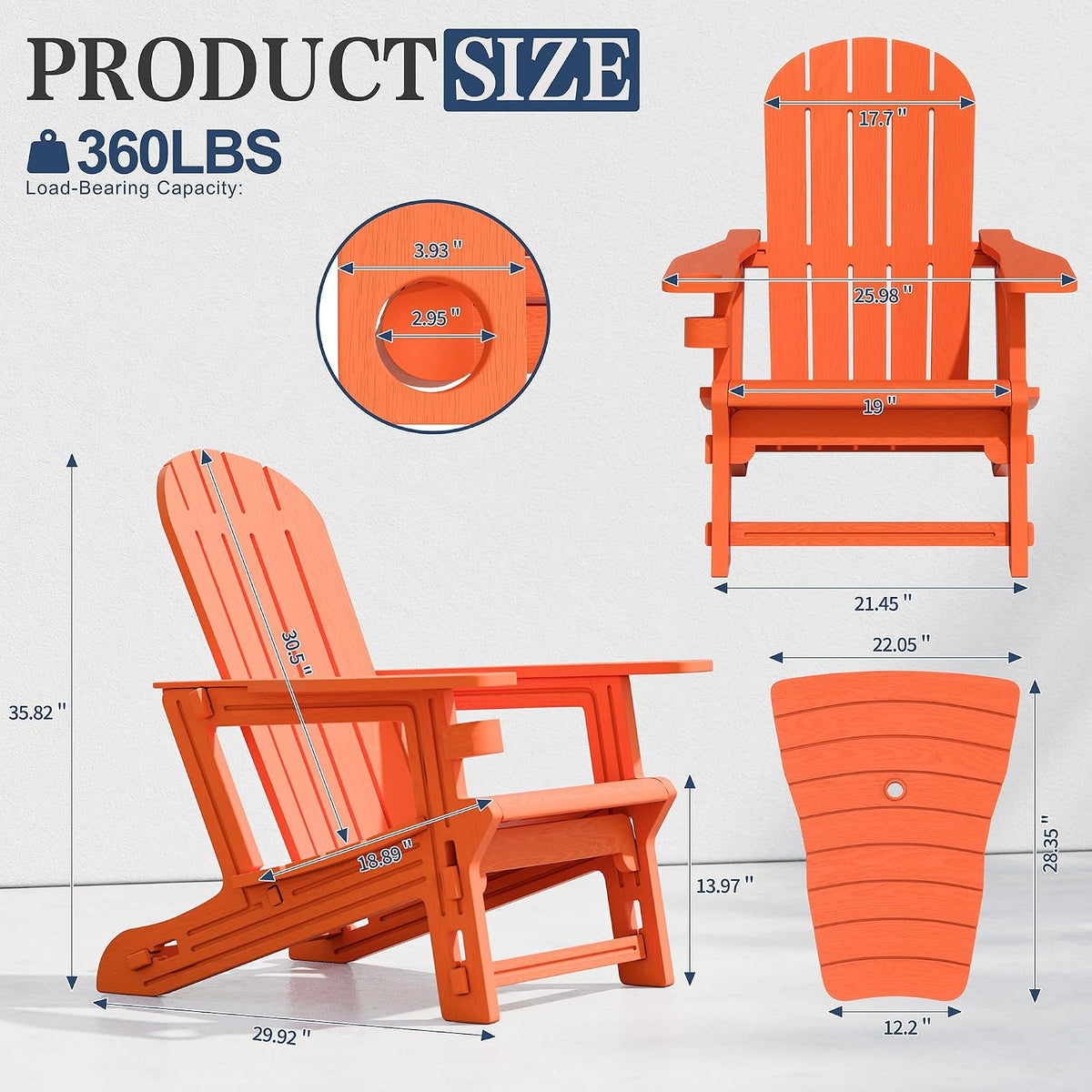 vongrasig adirondack chairs set of 2 with removable shown in use