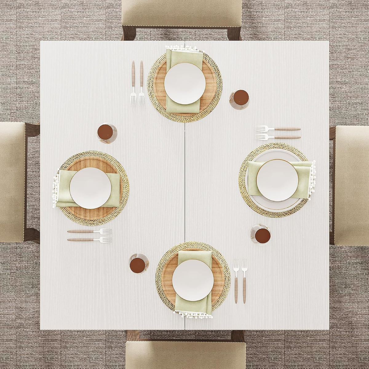 Tribesigns Square Dining Table for 4, 31.5" Farmhouse Small Kitchen Table