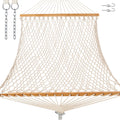 GAFETE Rope Hammock for Outside 2 Person, Handwoven (Natural Beige, Medium)