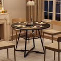 DUMOS 42" Round Dining Table with Storage, Circle Kitchen Table for 4-5