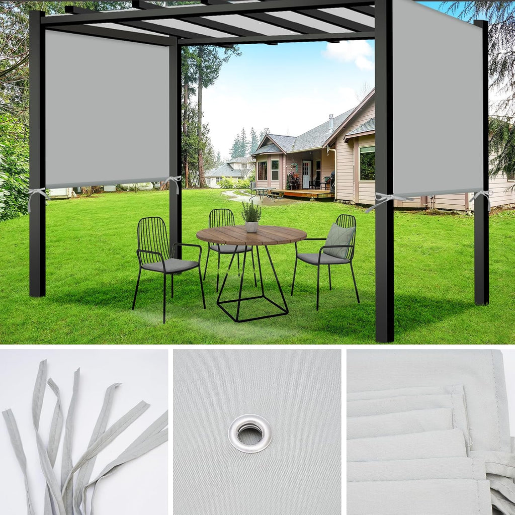pergola shade cover replacement, 17 x 6.8 ft showing dimensions