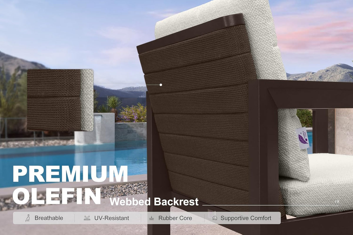 PURPLE LEAF Outdoor Counter Stool Set of 4 Modern Aluminum Stool, Bronze