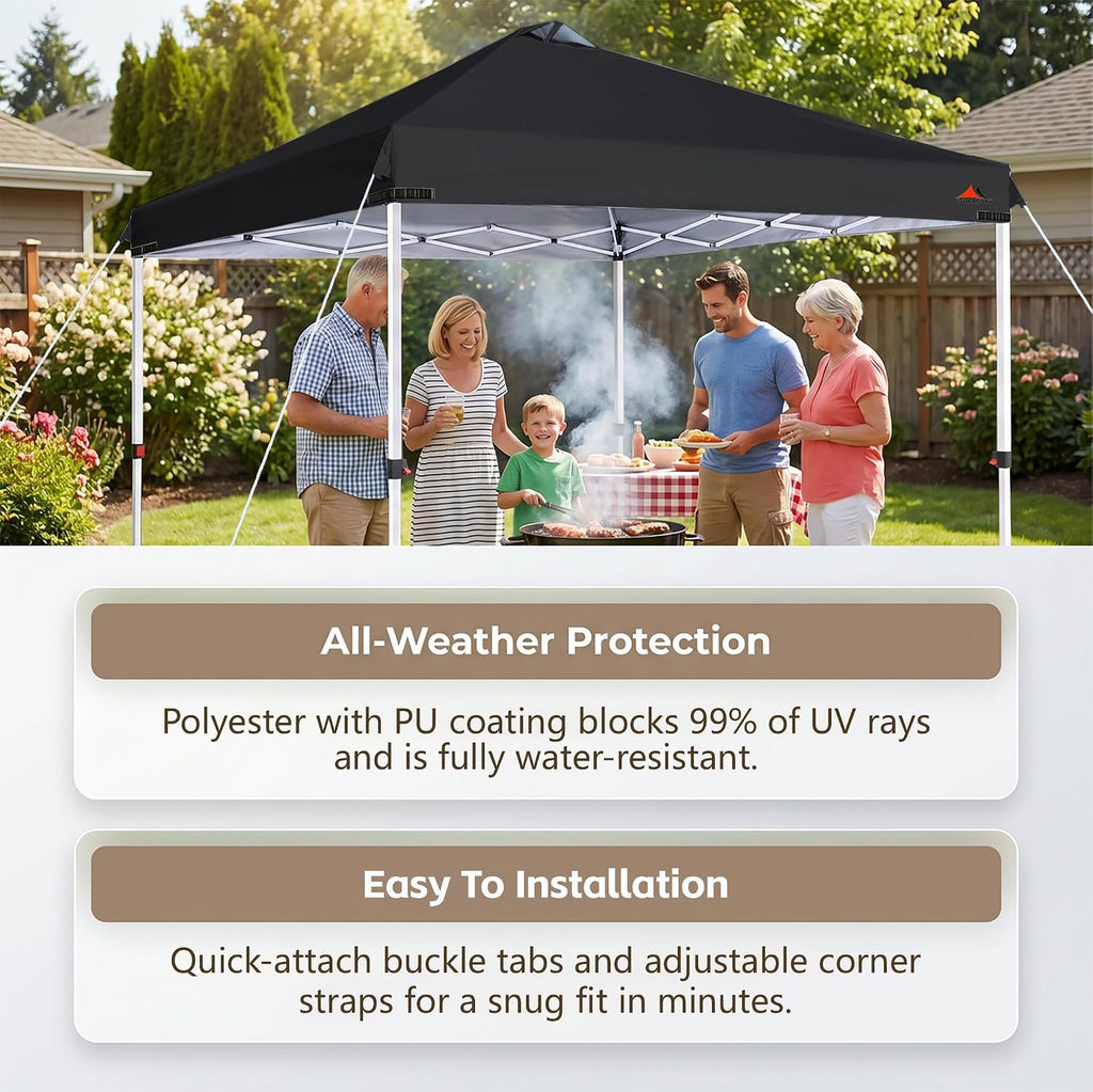 SCOCANOPY Replacement Top with Air Vent for 12x12 Canopy Frame, Canopy Cover ONLY, (Black)